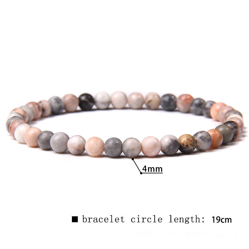 Bracciale di perline in pietra naturale Olivenorma da 4 mm 