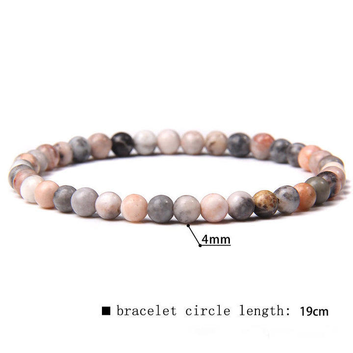 Bracciale di perline in pietra naturale Olivenorma da 4 mm 