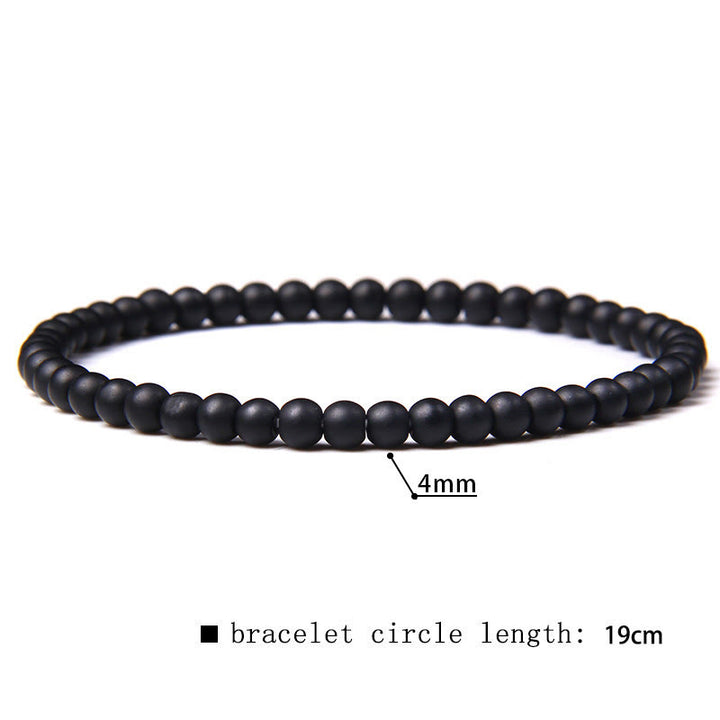 Bracciale di perline in pietra naturale Olivenorma da 4 mm 