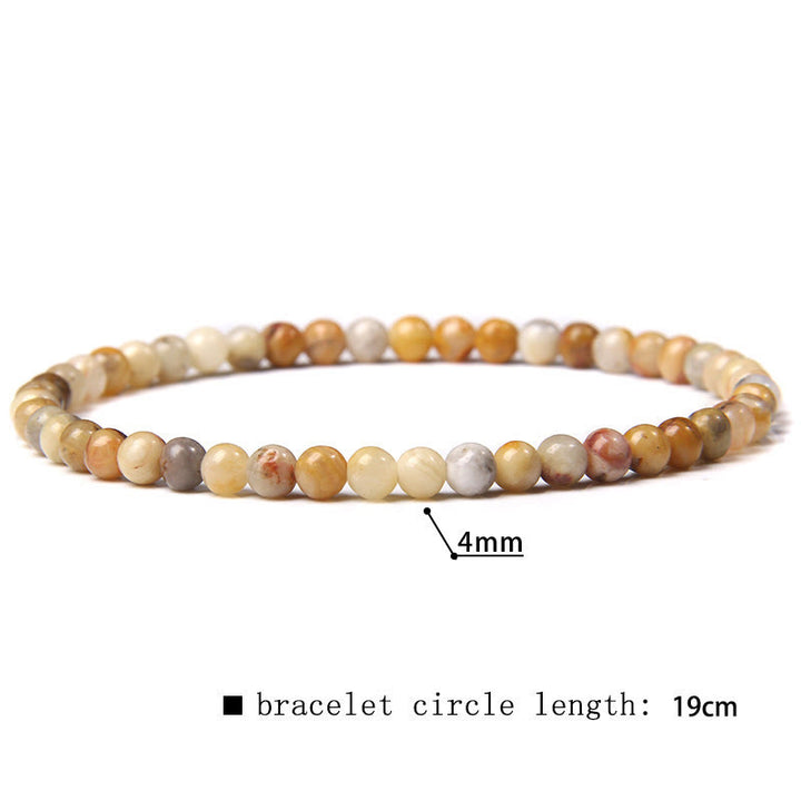 Bracciale di perline in pietra naturale Olivenorma da 4 mm 