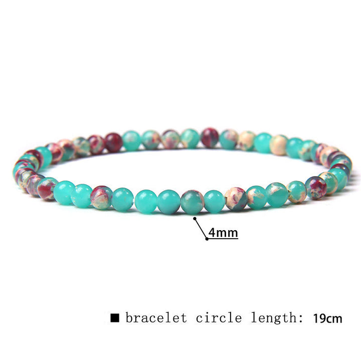 Bracciale di perline in pietra naturale Olivenorma da 4 mm 