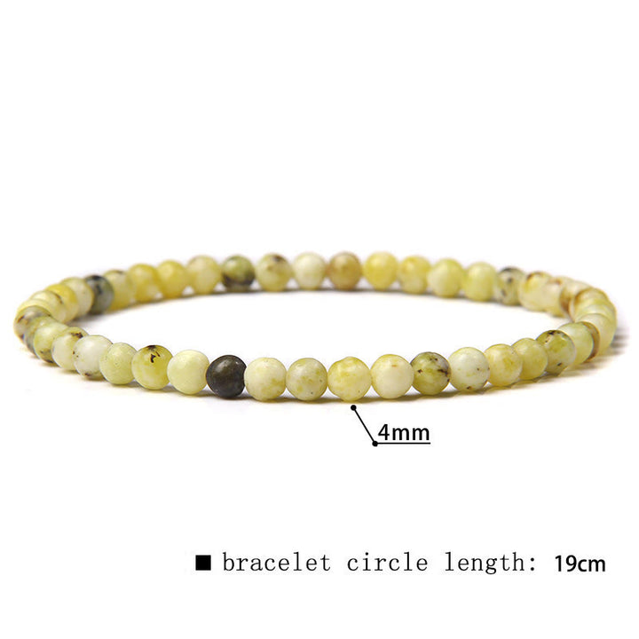Bracciale di perline in pietra naturale Olivenorma da 4 mm 