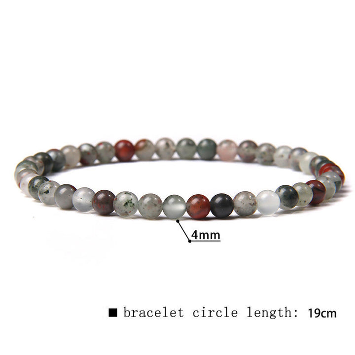 Bracciale di perline in pietra naturale Olivenorma da 4 mm 