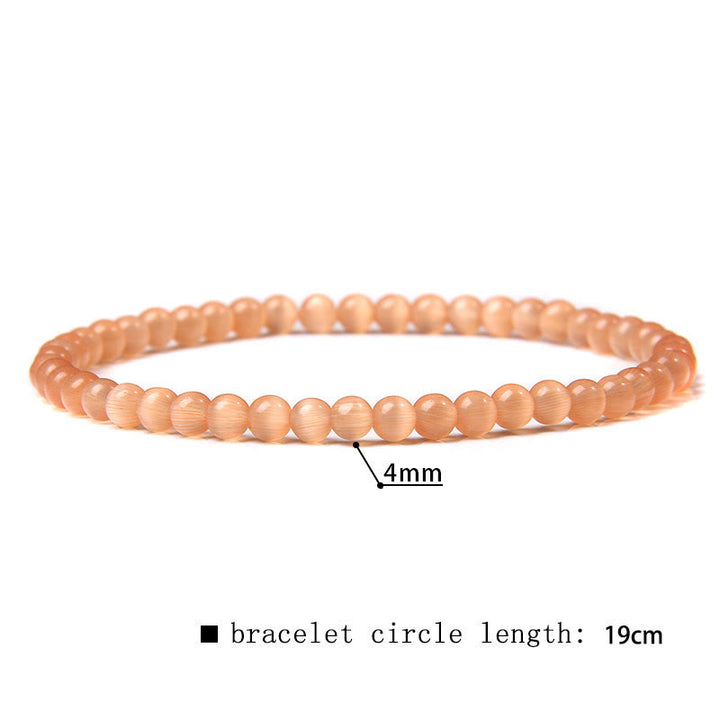 Bracciale di perline in pietra naturale Olivenorma da 4 mm 