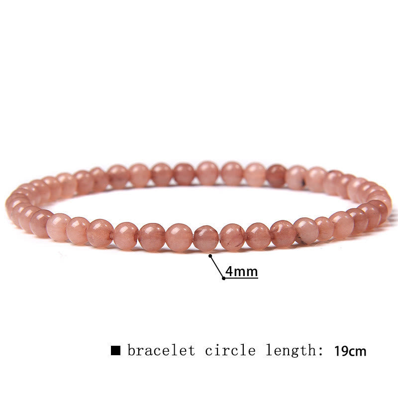 Bracciale di perline in pietra naturale Olivenorma da 4 mm 