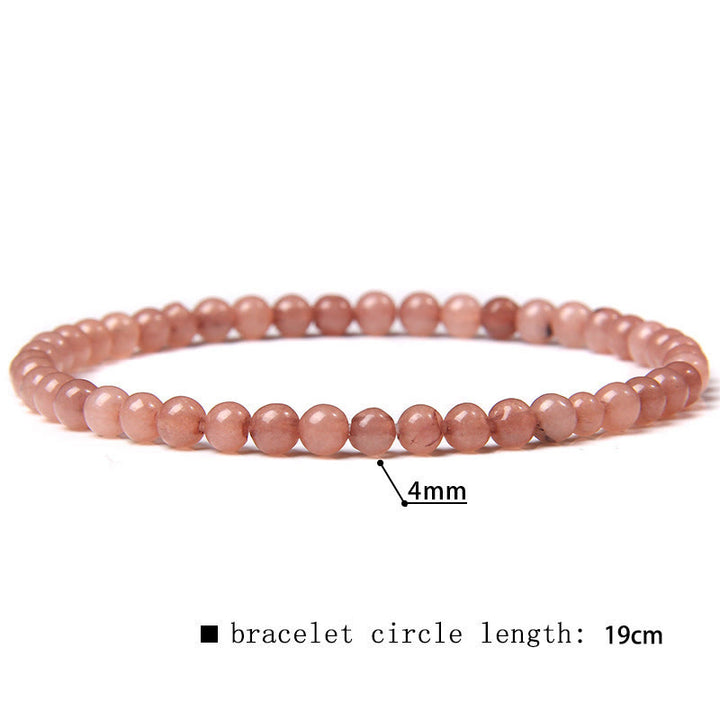 Bracciale di perline in pietra naturale Olivenorma da 4 mm 