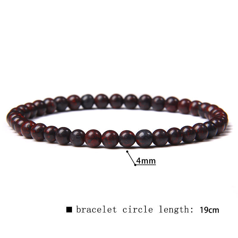Bracciale di perline in pietra naturale Olivenorma da 4 mm 