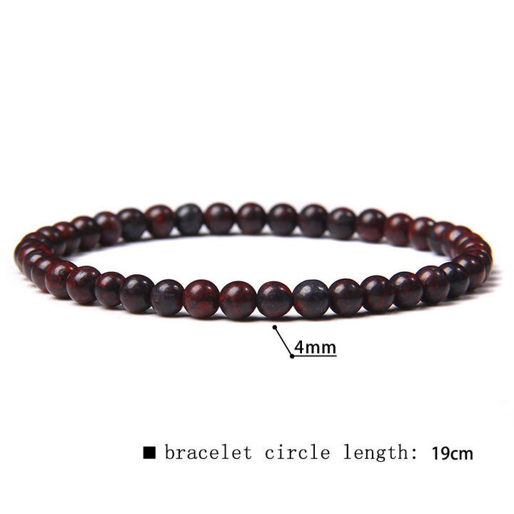 Bracciale di perline in pietra naturale Olivenorma da 4 mm 