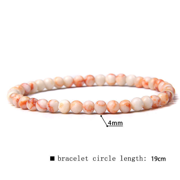 Bracciale di perline in pietra naturale Olivenorma da 4 mm 