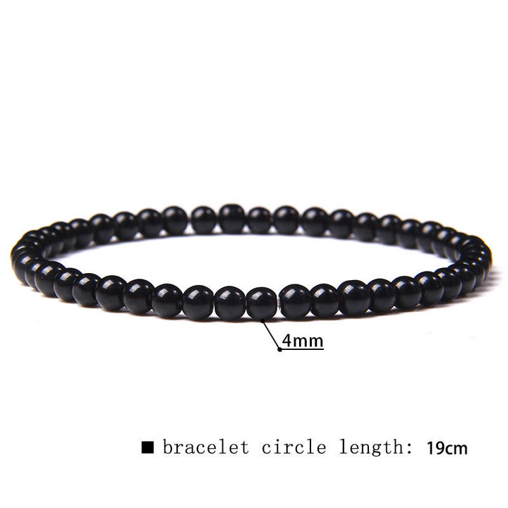 Bracciale di perline in pietra naturale Olivenorma da 4 mm 