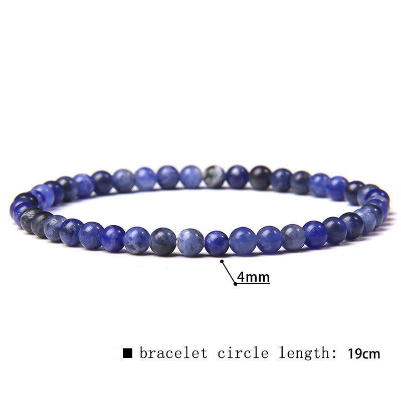 Bracciale di perline in pietra naturale Olivenorma da 4 mm 