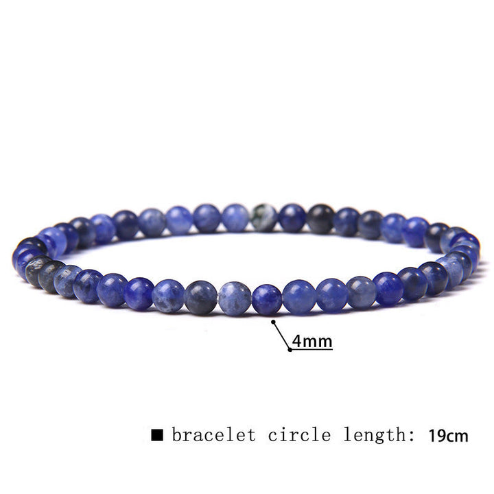 Bracciale di perline in pietra naturale Olivenorma da 4 mm 