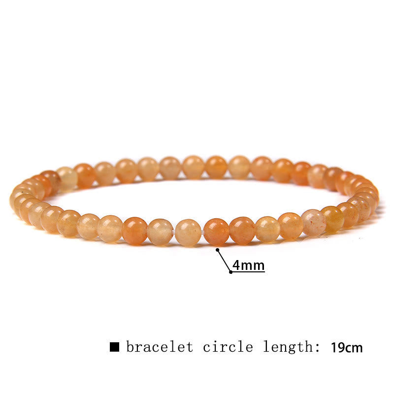 Bracciale di perline in pietra naturale Olivenorma da 4 mm 