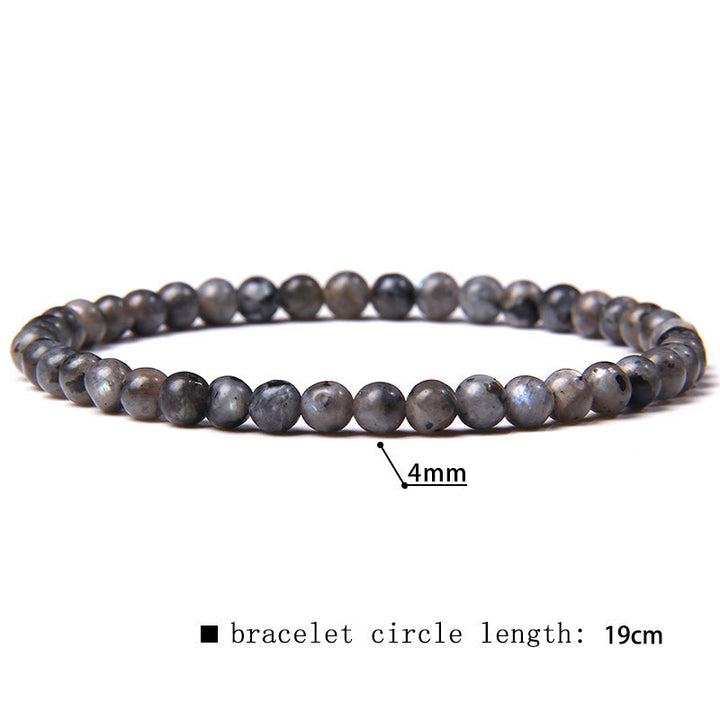 Bracciale di perline in pietra naturale Olivenorma da 4 mm 