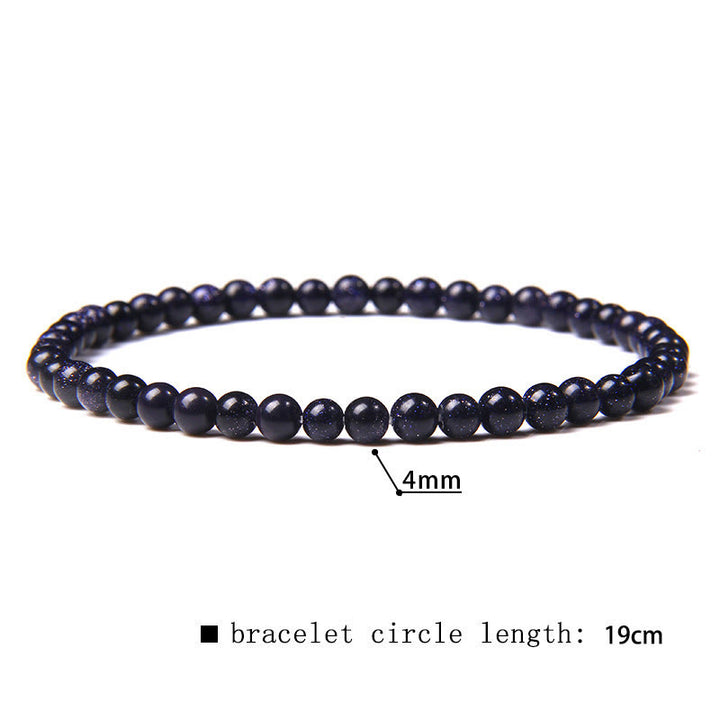 Bracciale di perline in pietra naturale Olivenorma da 4 mm 