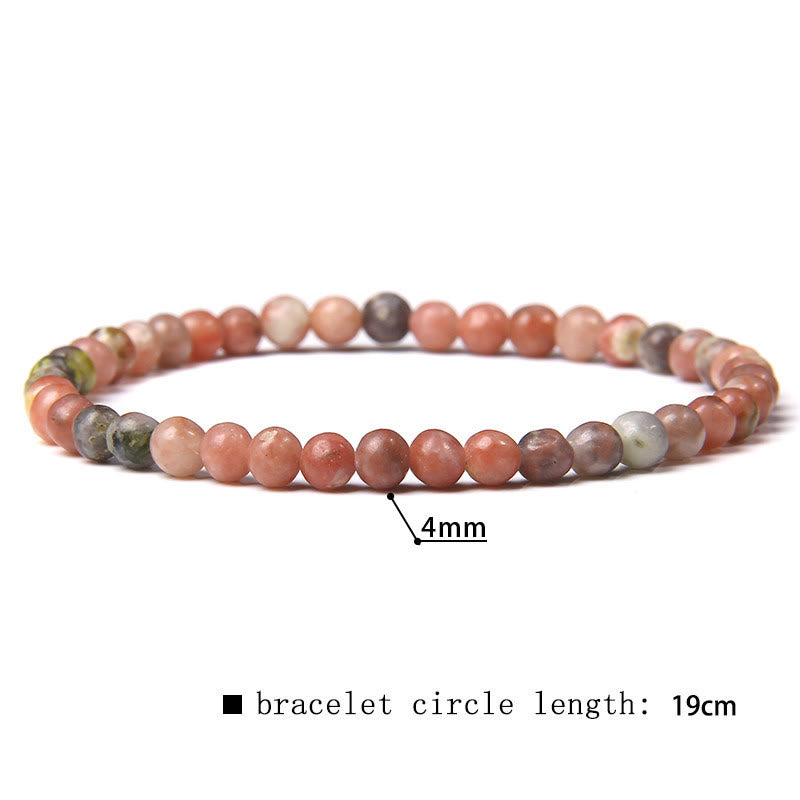 Bracciale di perline in pietra naturale Olivenorma da 4 mm 