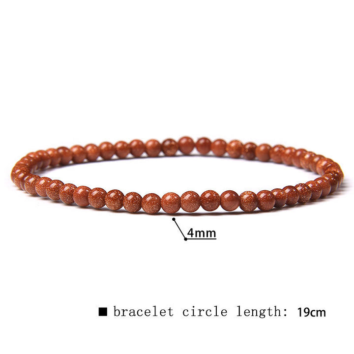 Bracciale di perline in pietra naturale Olivenorma da 4 mm 