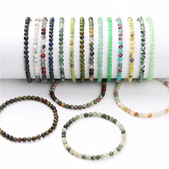 Bracciale di perline in pietra naturale Olivenorma da 4 mm 