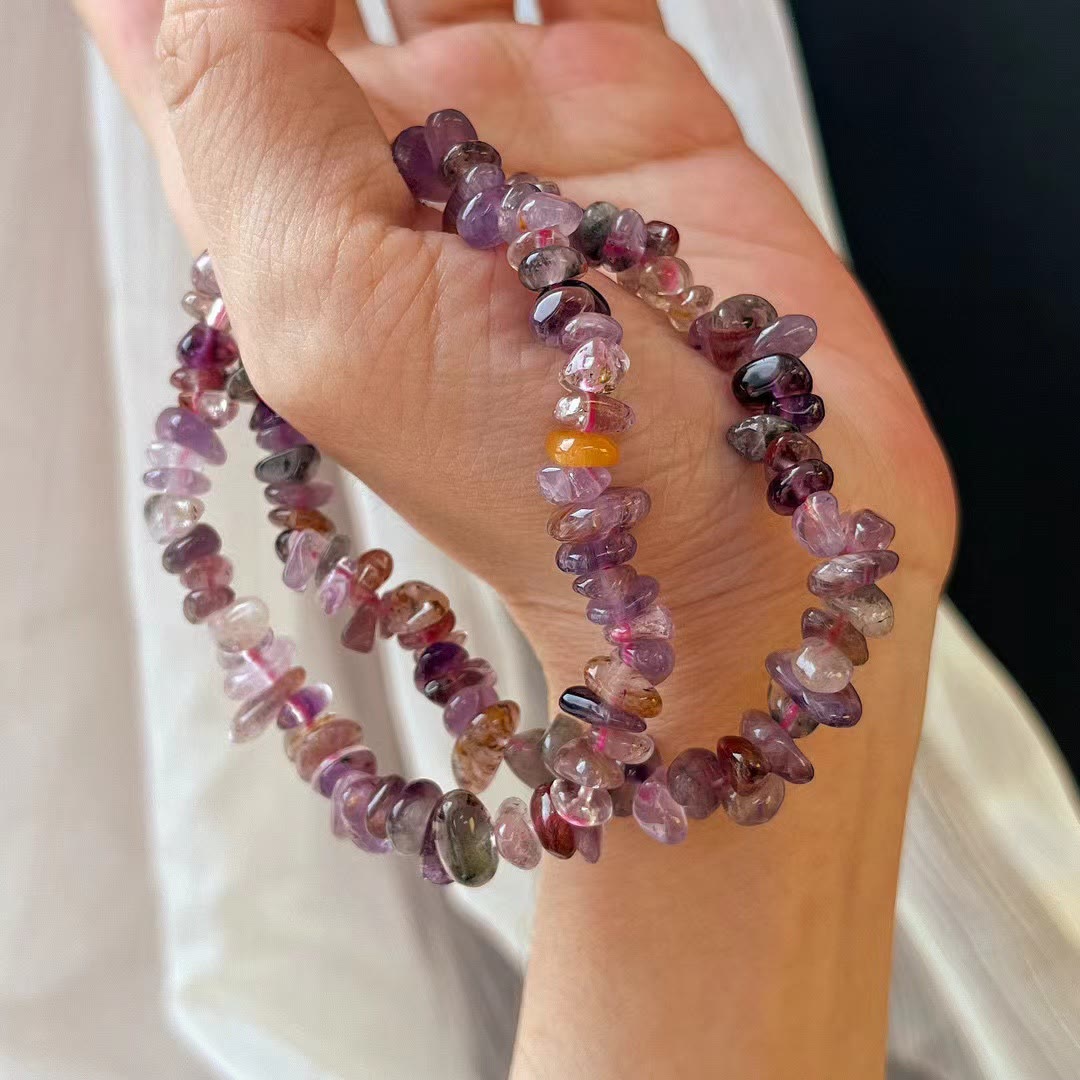 Bracciale Olivenorma Super Seven Crystal Ametista Beads