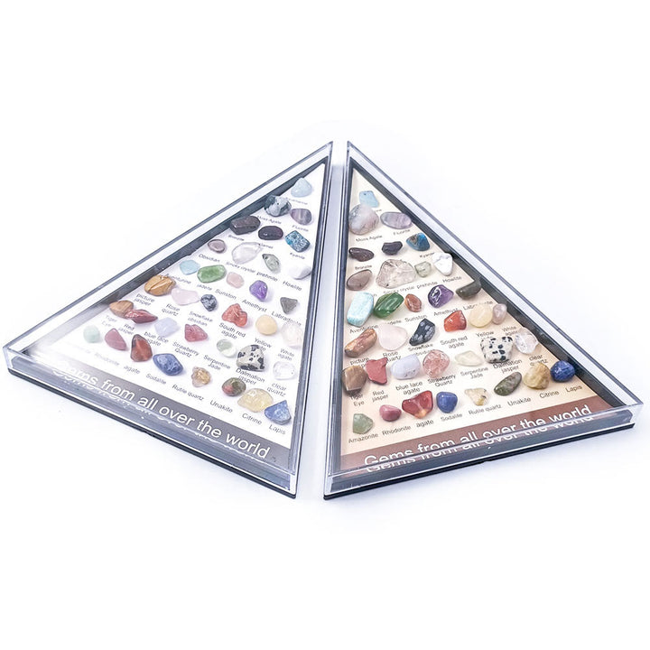 Olivenorma 36 esemplari minerali set triangolare ornamento