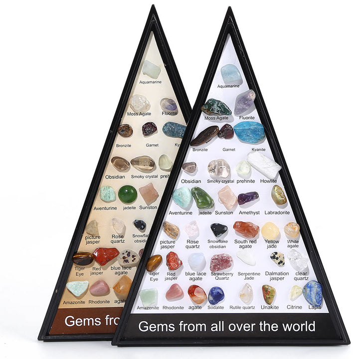 Olivenorma 36 esemplari minerali set triangolare ornamento