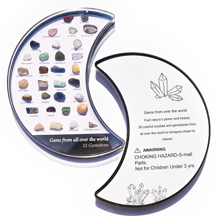 Olivenorma 32 esemplari minerali set luna ornamento