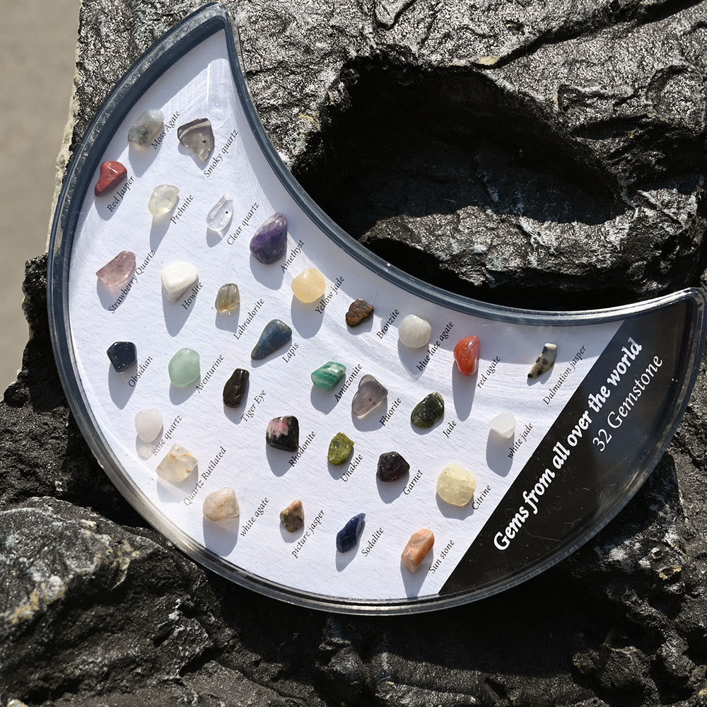 Olivenorma 32 esemplari minerali set luna ornamento