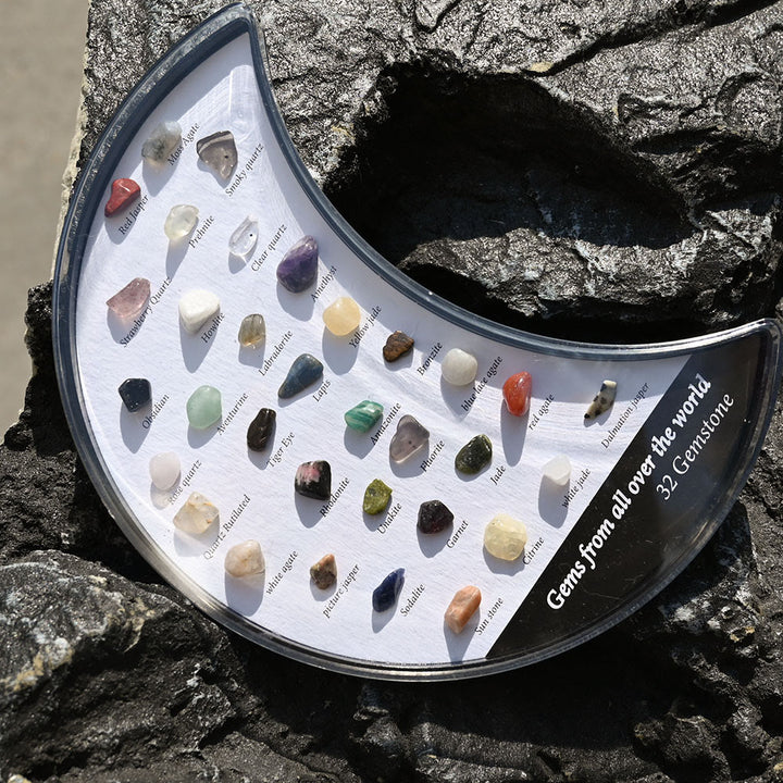 Olivenorma 32 esemplari minerali set luna ornamento