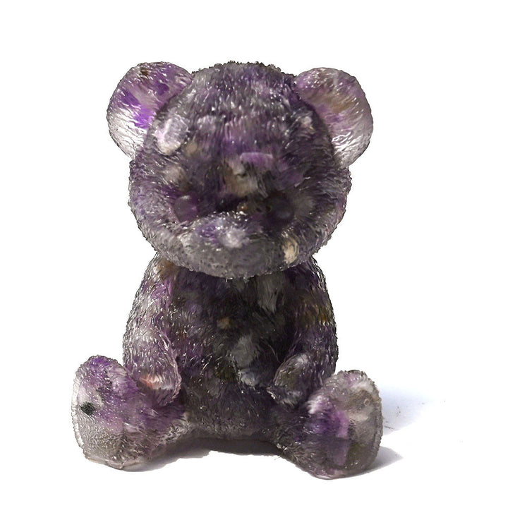 Decorazione in pietra preziosa con orso in resina epossidica di cristallo Olivenorma