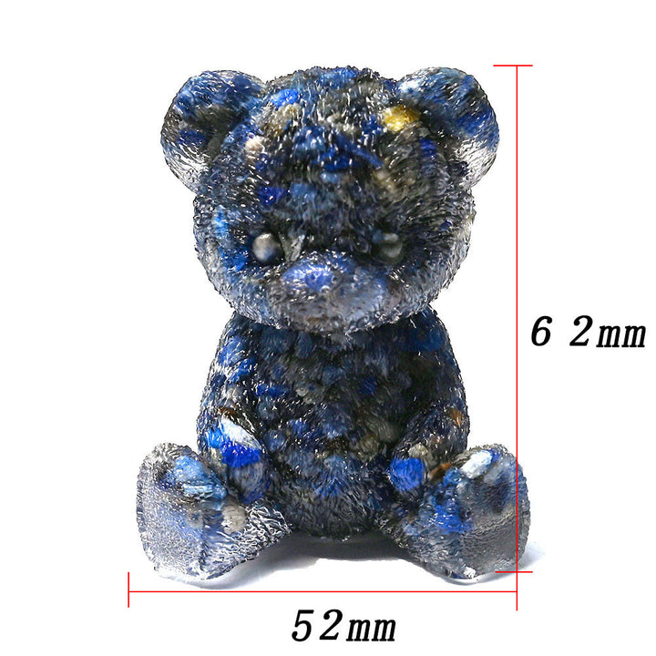 Decorazione in pietra preziosa con orso in resina epossidica di cristallo Olivenorma