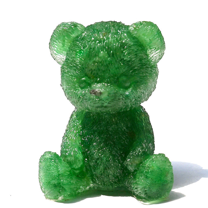 Decorazione in pietra preziosa con orso in resina epossidica di cristallo Olivenorma