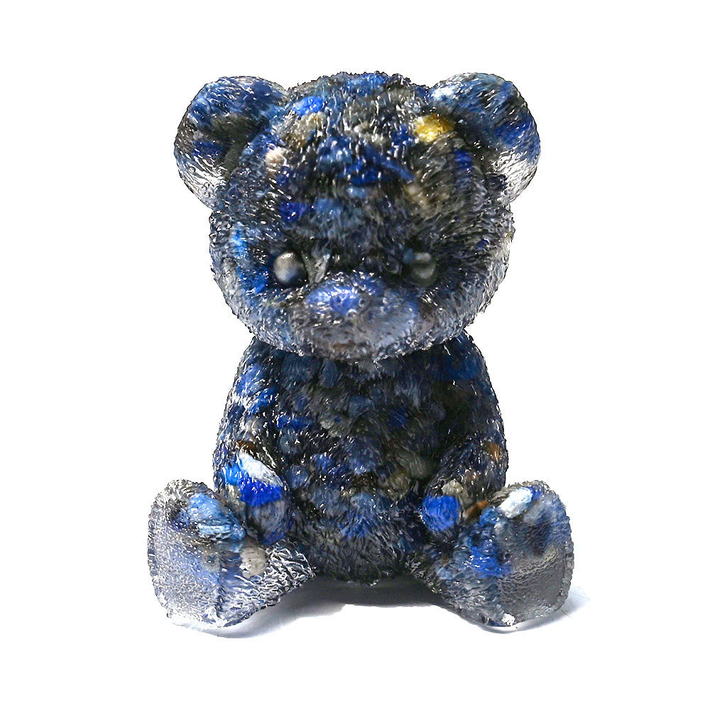 Decorazione in pietra preziosa con orso in resina epossidica di cristallo Olivenorma