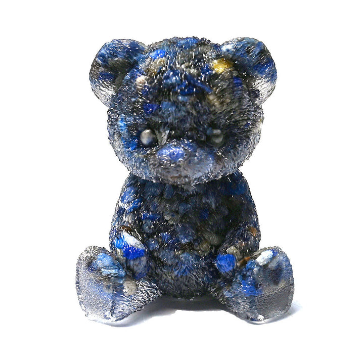 Decorazione in pietra preziosa con orso in resina epossidica di cristallo Olivenorma