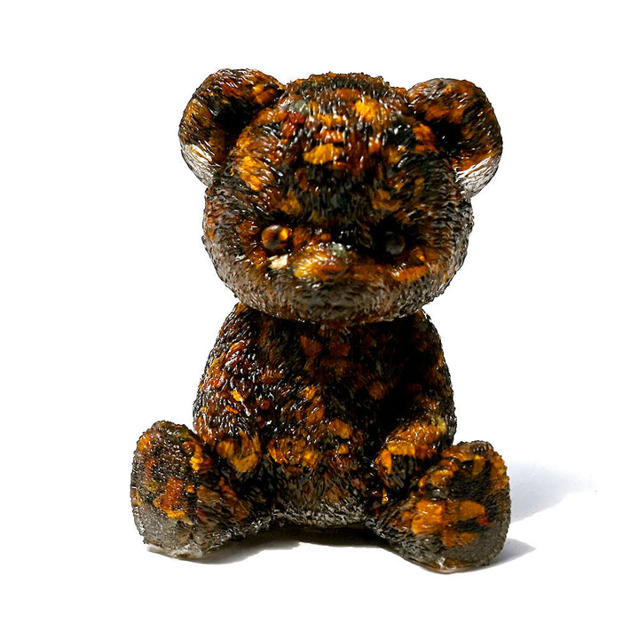 Decorazione in pietra preziosa con orso in resina epossidica di cristallo Olivenorma