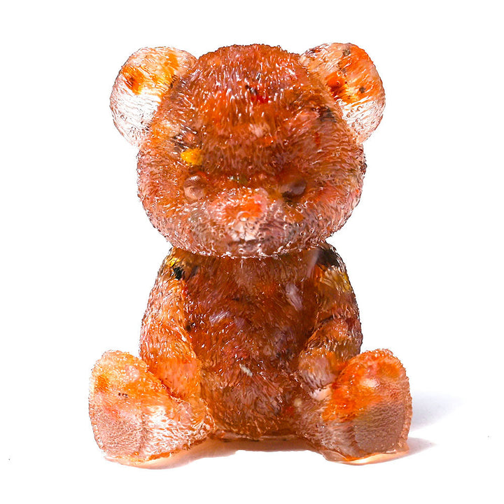 Decorazione in pietra preziosa con orso in resina epossidica di cristallo Olivenorma