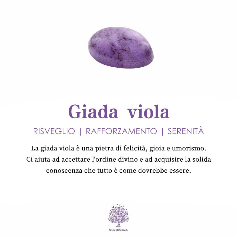 Olivenorma Piramide Orgonica Guarigione Hamsa in Giada Viola con Granato