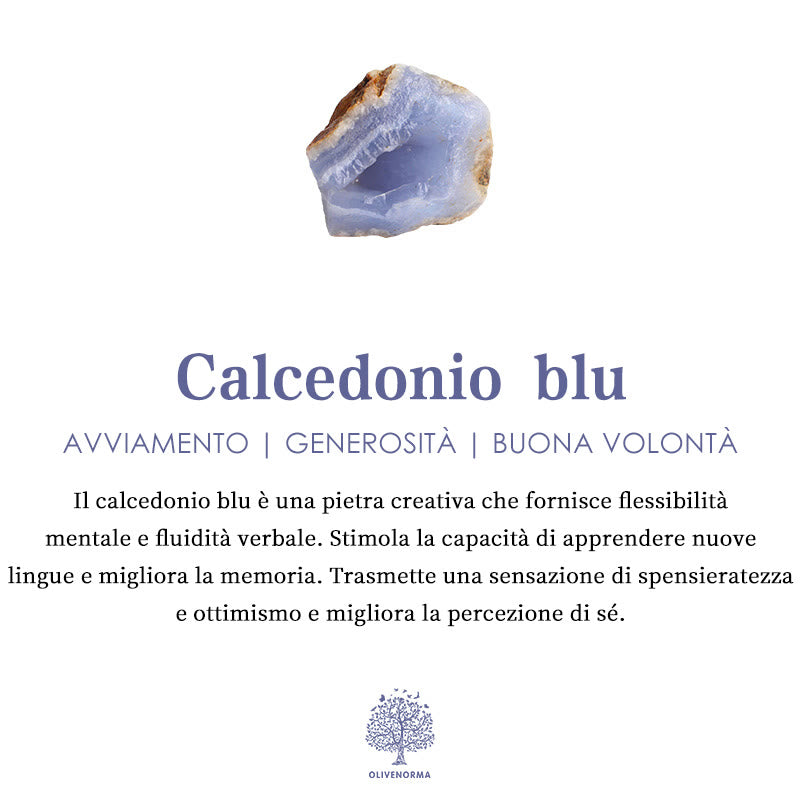Olivenorma Calcedonio blu Albero della vita Piramide di orgone 