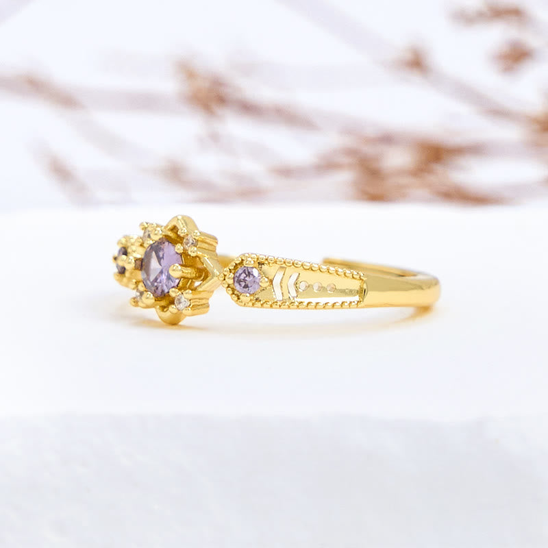 Anello Olivenorma Vintage Square Ametista