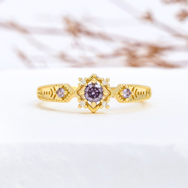 Anello Olivenorma Vintage Square Ametista
