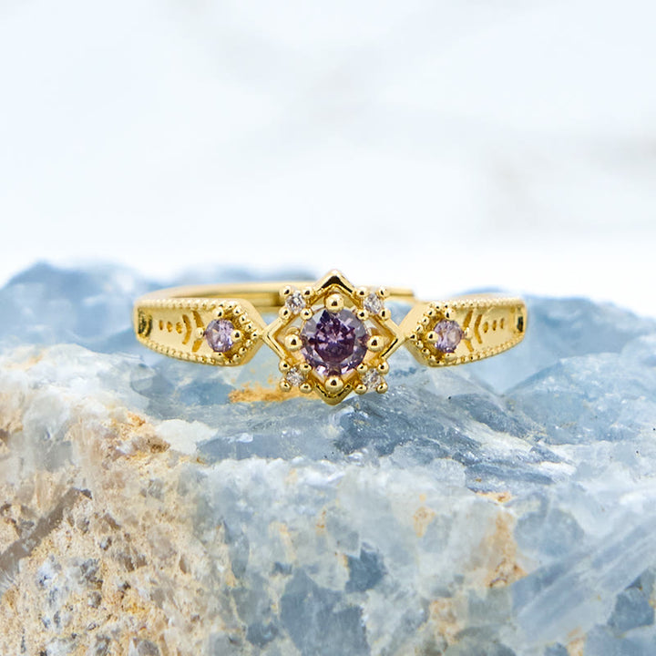 Anello Olivenorma Vintage Square Ametista