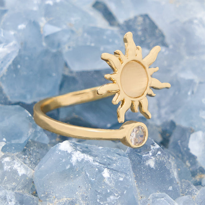 Anello Olivenorma con pietra occhio di gatto e opale rosa Sunburst