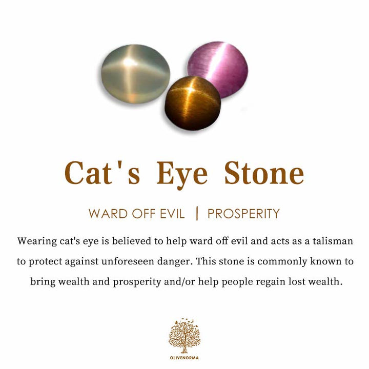 Anello Olivenorma con pietra occhio di gatto e opale rosa Sunburst
