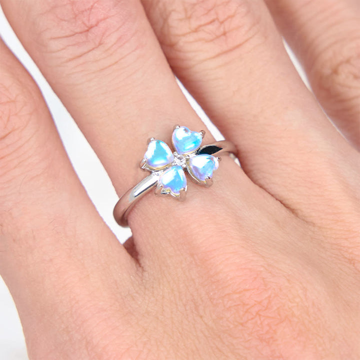 Anello Olivenorma Moonstone Quadrifoglio