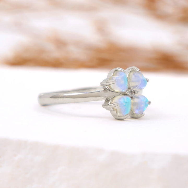 Anello Olivenorma Moonstone Quadrifoglio