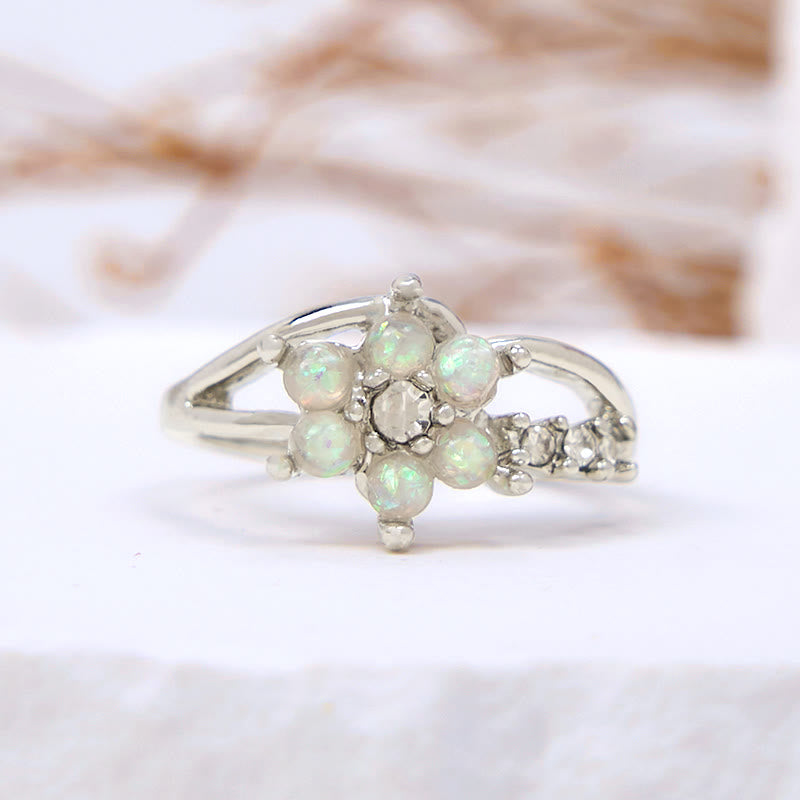 Anello Olivenorma Opal Flower Wave