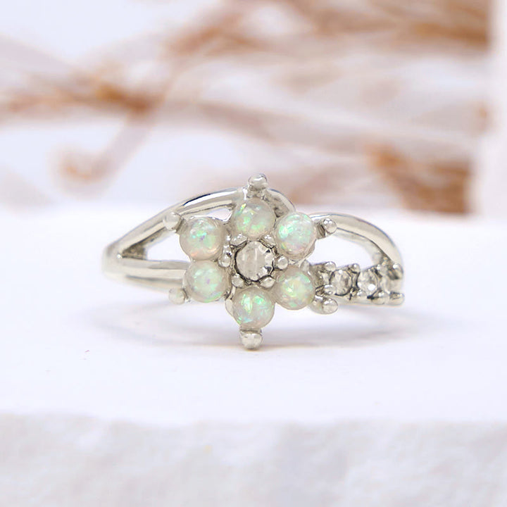 Anello Olivenorma Opal Flower Wave