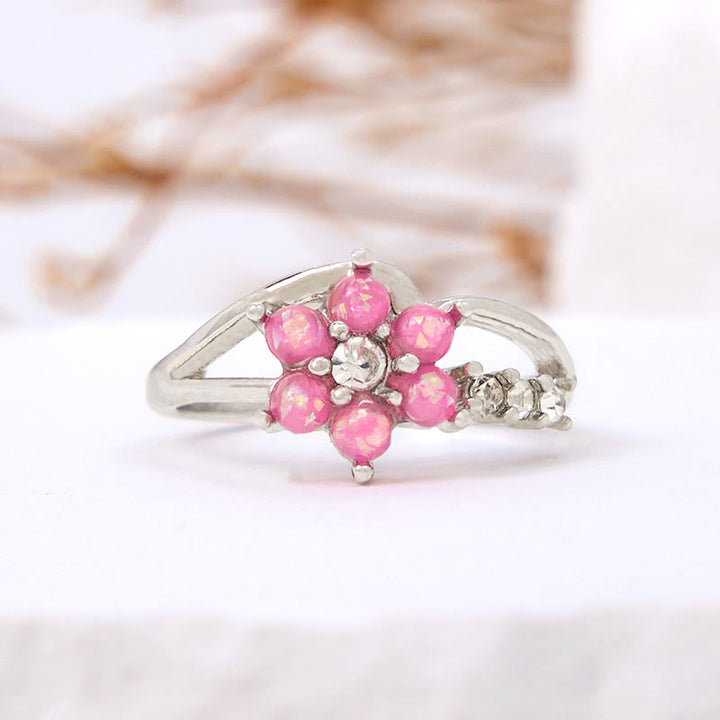 Anello Olivenorma Opal Flower Wave