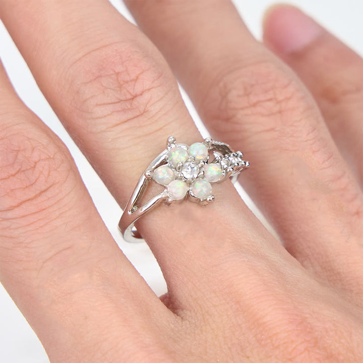 Anello Olivenorma Opal Flower Wave