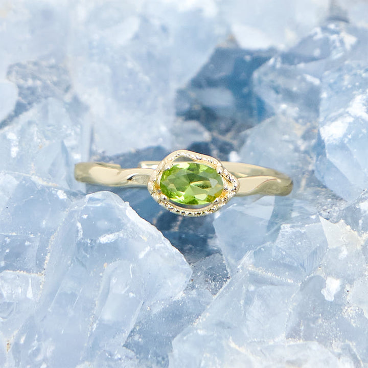 Anello Olivenorma Peridot Irregolare Semplice S925 Placcato Oro 