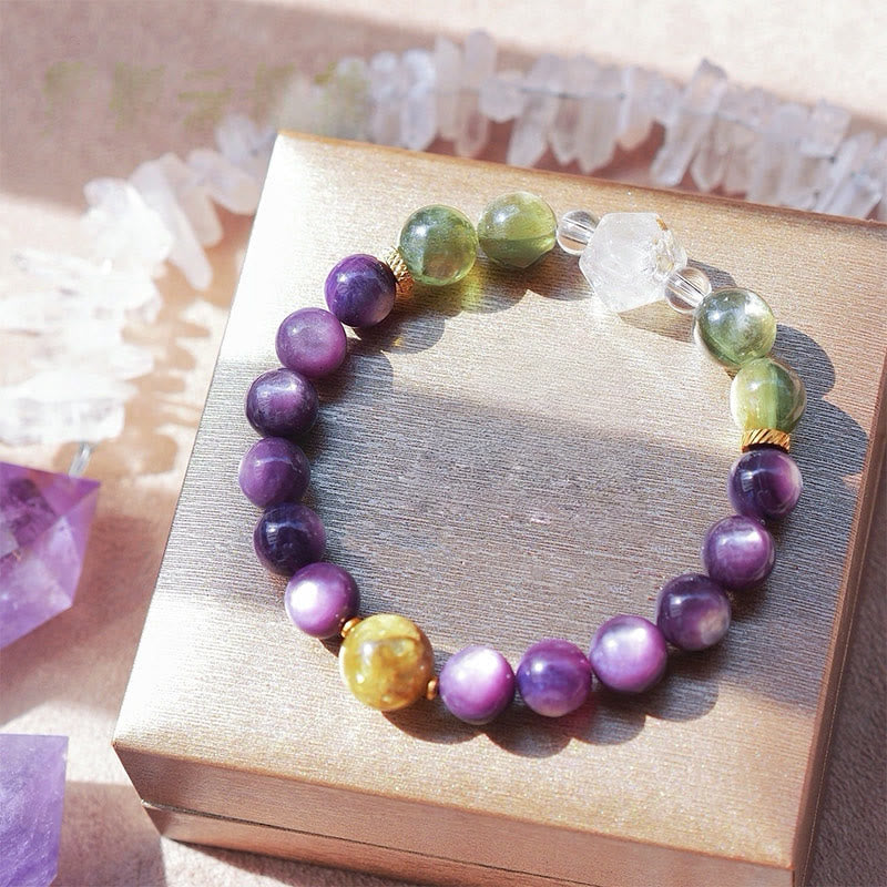Braccialetto di perline in pietra naturale Olivenorma Ninth Purple Fire